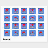 Gray Poodle Valentine #3 Stickers (Blatt)