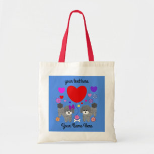 Gray Poodle Valentine #3 Tote Bag Tragetasche