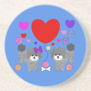 Gray Poodle Valentine #3 Untersetzer