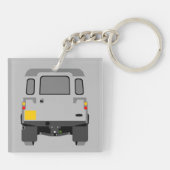 Gray Pop Art Classic Land Rover Car Schlüsselanhänger (Rückseite)