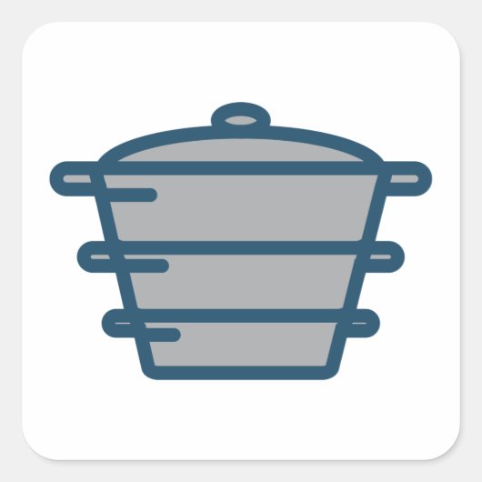 Gray Pot Square Sticker (Vorderseite)