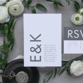 Gray Premium Ultimate Modern Monogram Bold Fun Einladung