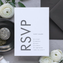 Gray Premium Ultimate Modern Monogram Bold Fun RSVP Karte