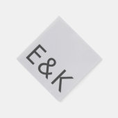 Gray Premium Ultimate Modern Monogram Bold Fun Serviette (Ecke)