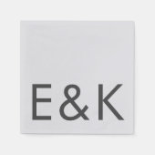 Gray Premium Ultimate Modern Monogram Bold Fun Serviette (Vorderseite)