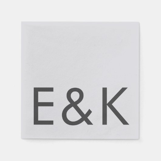 Gray Premium Ultimate Modern Monogram Bold Fun Serviette (Vorderseite)