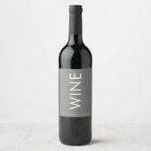 Gray Premium Ultimate Modern Monogram Bold Fun Weinetikett (Vorderseite)