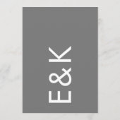 Gray Premium Ultimate Modern Monogram Fun Wedding Einladung (Rückseite)