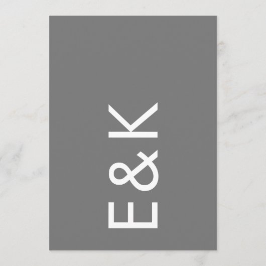 Gray Premium Ultimate Modern Monogram Fun Wedding Einladung (Rückseite)