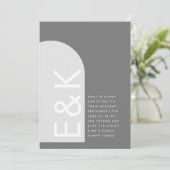 Gray Premium Ultimate Modernes Monogram Wedding Ar Einladung (Stehend Vorderseite)