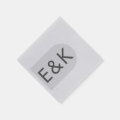 Gray Premium Ultimate Modernes Monogram Wedding Ar Serviette (Ecke)