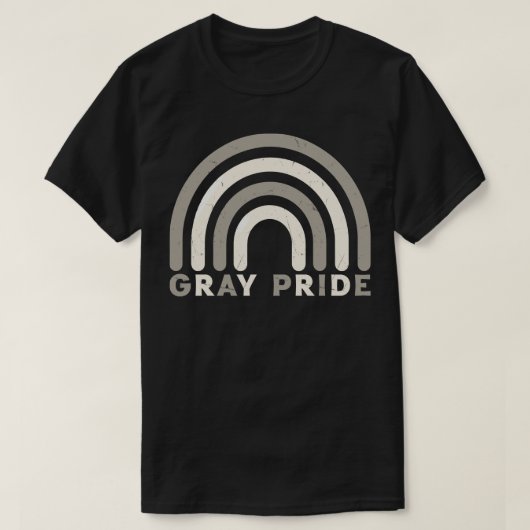 Gray Pride Retro Regenbogendesign T-Shirt (Design vorne)