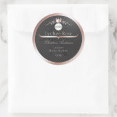 Gray Product Label Rose Gold Frame Logo Monogram Runder Aufkleber (Tasche)