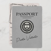 Gray Puerta Vallarta Passport Save the Date (Vorne/Hinten)