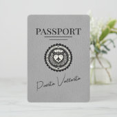 Gray Puerta Vallarta Passport Save the Date (Stehend Vorderseite)