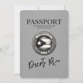 Gray Puerto Rico Passport Wedding Einladung (Rückseite)