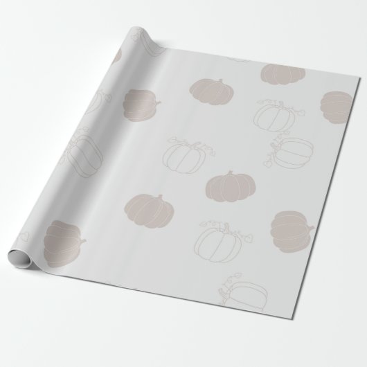 Gray Pumpkin Herbstszenario Muster Geschenkpapier (Ungerollt)