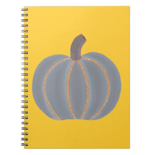 Gray Pumpkin Orange Lights Halloween Notebook Notizblock