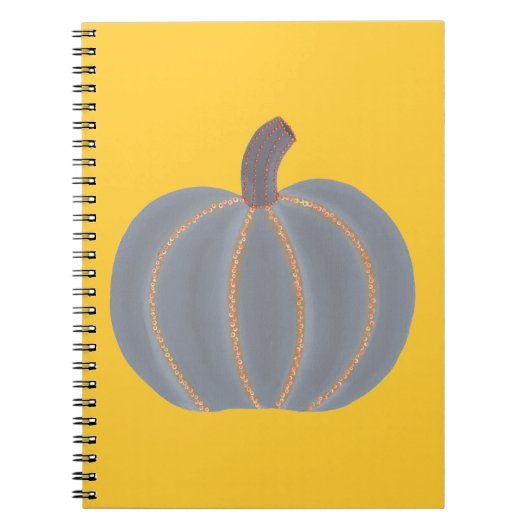 Gray Pumpkin Orange Lights Halloween Notebook Notizblock (Vorderseite)
