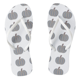 Gray Pumpkins Orange Trim Herbst FlipFlops Badesandalen