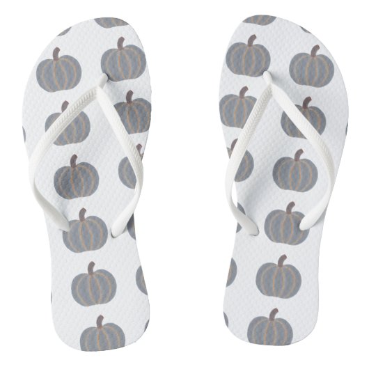 Gray Pumpkins Orange Trim Herbst FlipFlops Badesandalen (Fußbett)