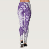 Gray Purple Fractal Art Leggings (Rückseite)
