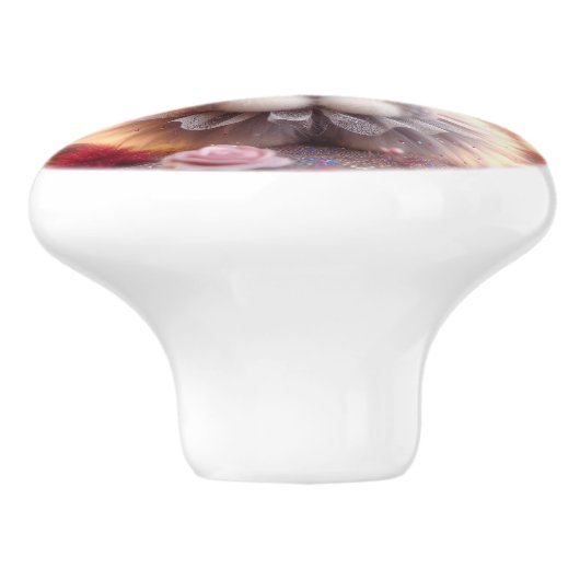 Gray Rabbit Fairy Keramikknauf (Seitenansicht)