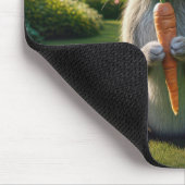 Gray Rabbit Holding a Carrot Mousepad (Ecke)