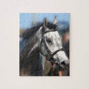 Gray Race Racing Portrait , Sport-Foto Puzzle