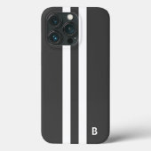 Gray Racing Stripe Case-Mate iPhone Hülle (Rückseite)