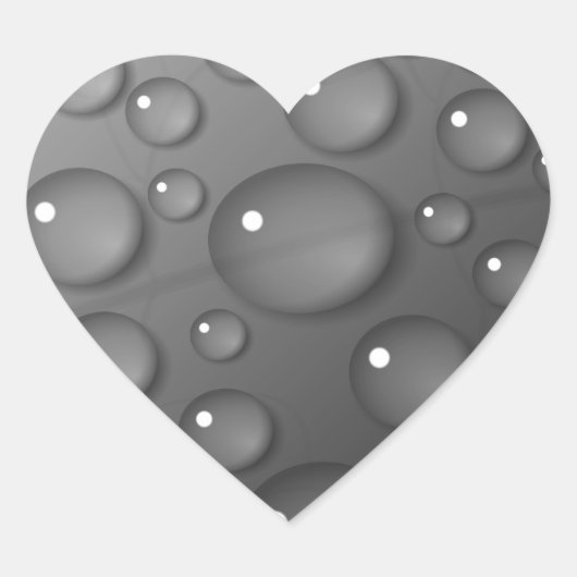 Gray Raindrop Background Herz-Aufkleber (Vorderseite)