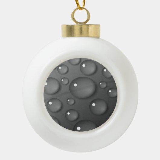 Gray Raindrop Background Keramik Kugel-Ornament (Vorderseite)