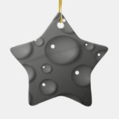 Gray Raindrop Background Keramikornament (Hinten)