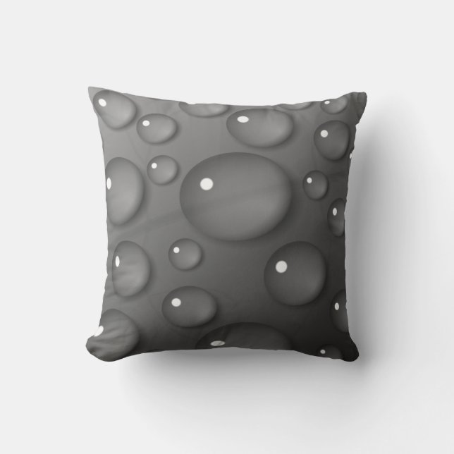 Gray Raindrop Background Kissen (Vorderseite)