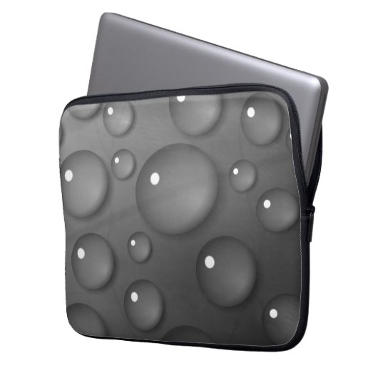 Gray Raindrop Background Laptopschutzhülle (Vorderseite Links)