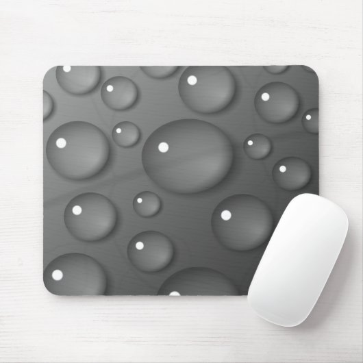 Gray Raindrop Background Mousepad (Mit Mouse)