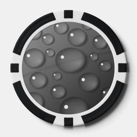 Gray Raindrop Background Pokerchips (Vorderseite)