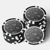 Gray Raindrop Background Pokerchips (Stapel)