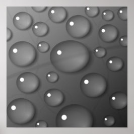 Gray Raindrop Background Poster