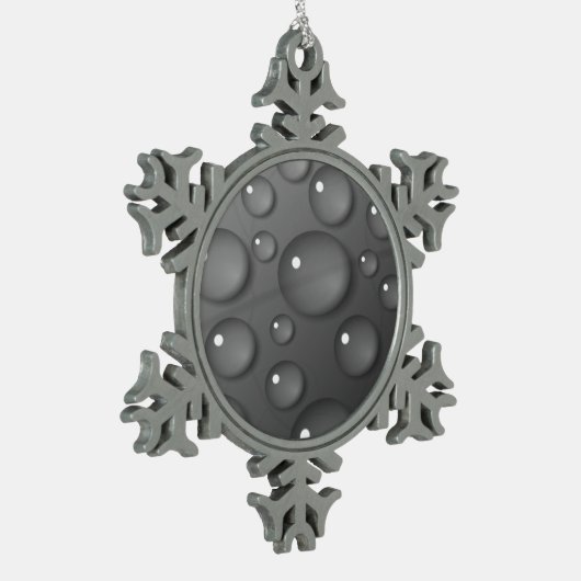 Gray Raindrop Background Schneeflocken Zinn-Ornament (Links)