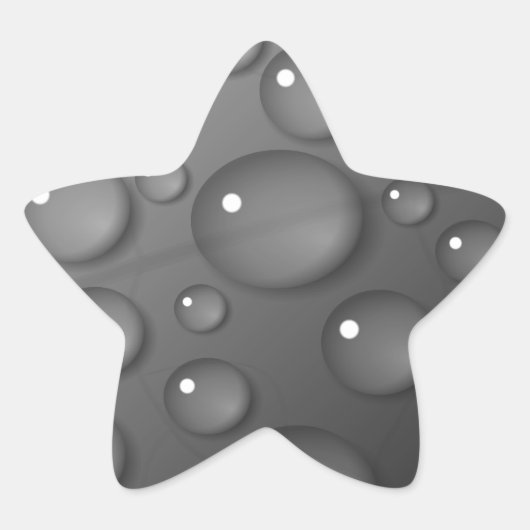 Gray Raindrop Background Stern-Aufkleber (Vorderseite)