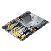 Gray Rainy City Street Scene Notizblock (Linke Seite)