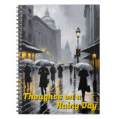 Gray Rainy City Street Scene Notizblock (Vorderseite)