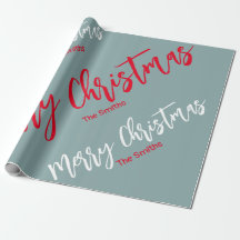 GRAY RED AND WHITE PERSONALISIERTE MERRY CHRISTMAS