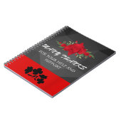 Gray Red Floral Abstrakt Elegante Modernes Niedlic Notizblock (Linke Seite)