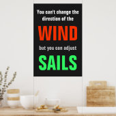 Gray Red Green Quote Success Direction Print Poster (Küche)