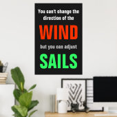 Gray Red Green Quote Success Direction Print Poster (Heimbüro)
