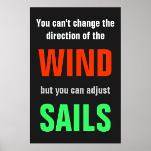 Gray Red Green Quote Success Direction Print Poster