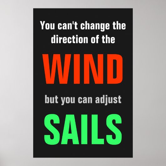 Gray Red Green Quote Success Direction Print Poster (Vorne)