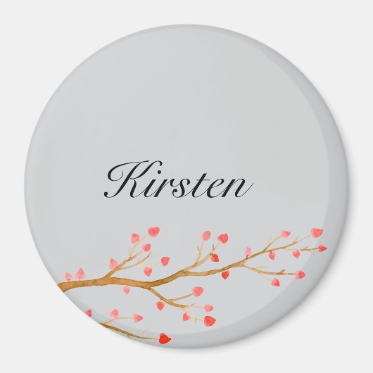 Gray Red Hearts Tree Magnet (Vorne)